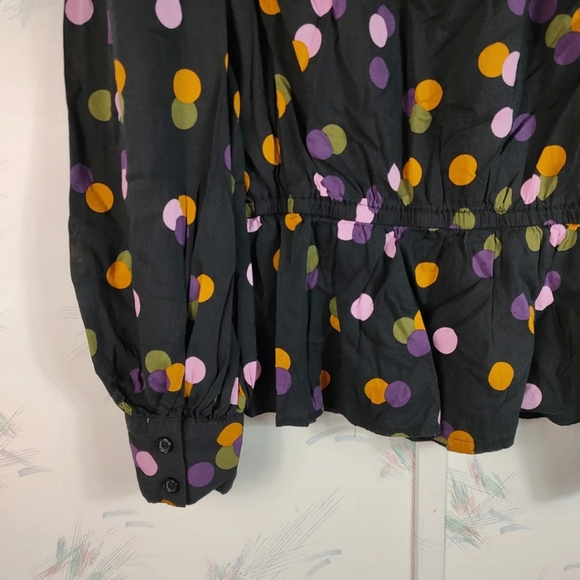 WhoWhatWear Polka Dot Women's Top - Black, Pink, Orange - Picture 10 of 10